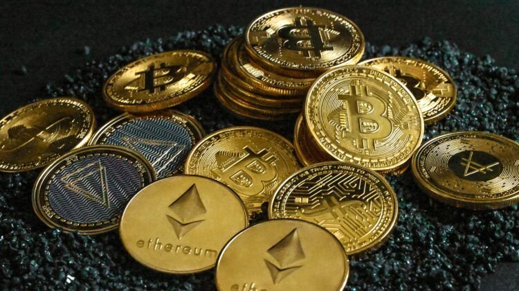 Assorted crypto coins